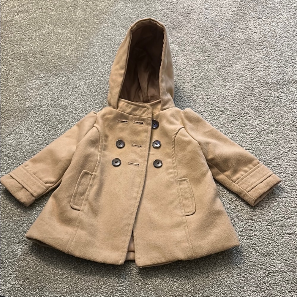 Kids Beige Hooded Coat - Autumn/Fall